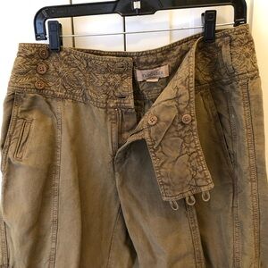 Sundance embroidered Khaki pants 8